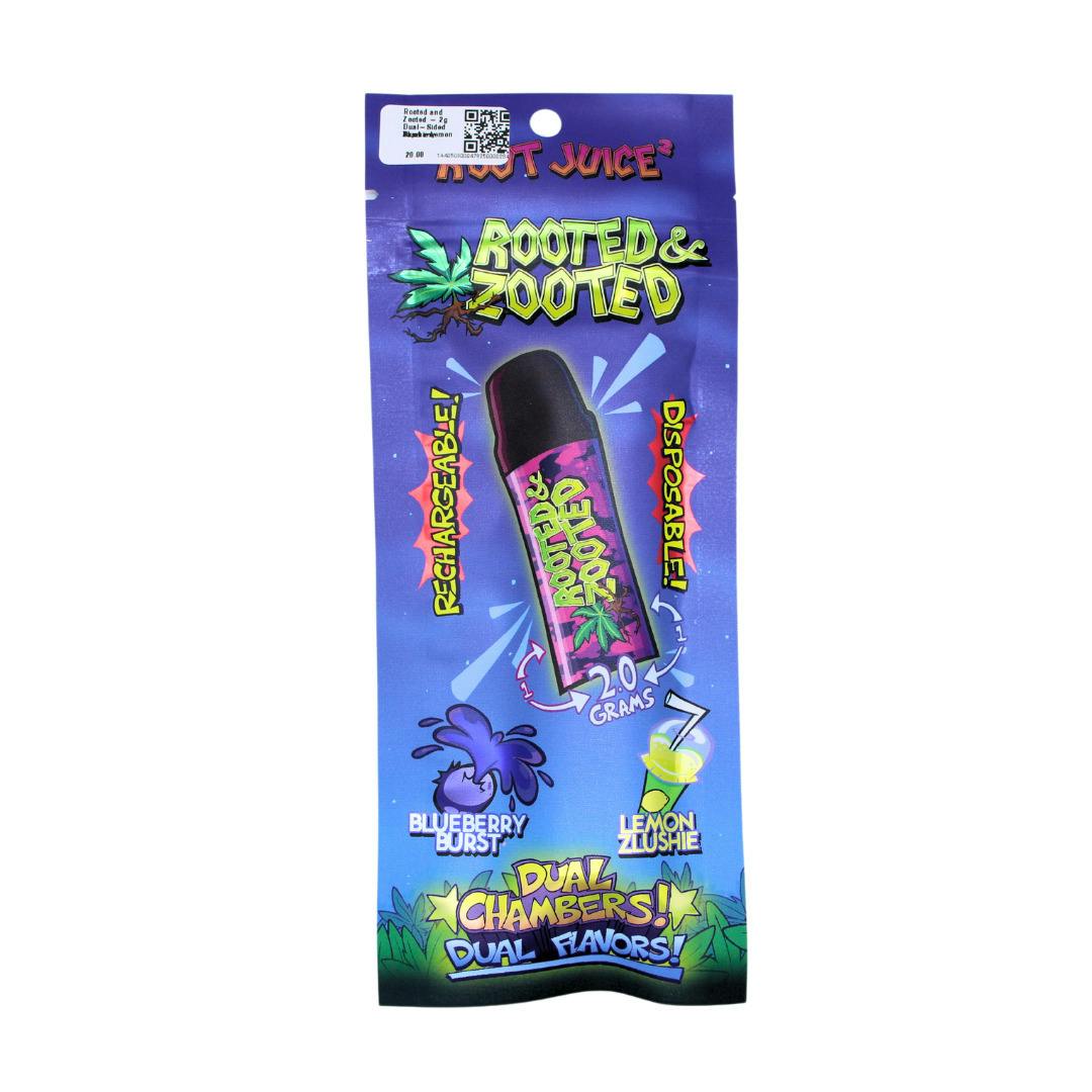 Rooted and Zooted - 2g Dual-Sided Vape - Blueberry Burst x Lemon Zlushie