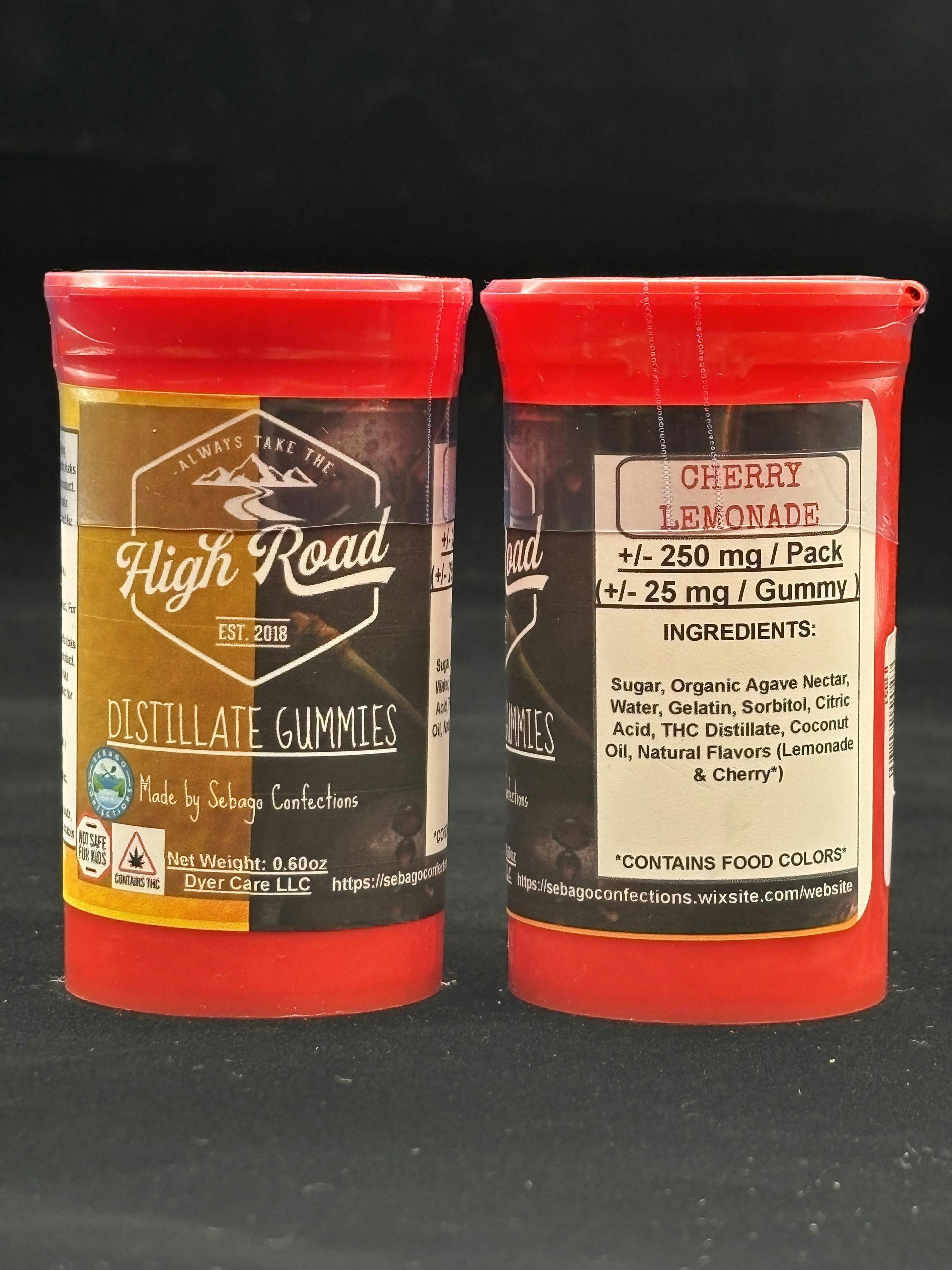 High Road : Cherry Lemonade Distillate Gummies | Gummies | 10pk | 25mg/ea