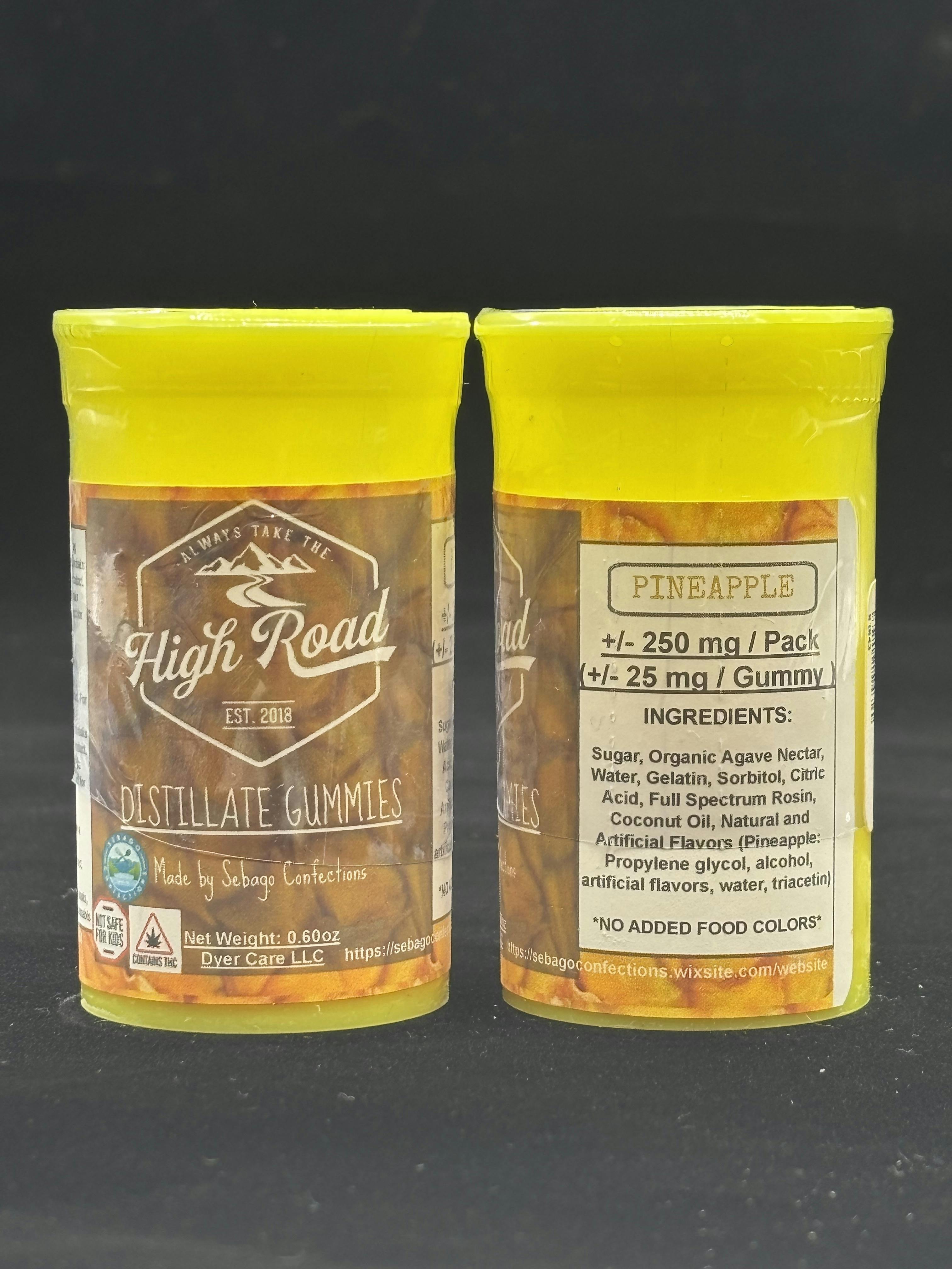High Road : 100mg Pineapple Distillate Gummies | Gummies | 10pk | 10mg/ea by High Road