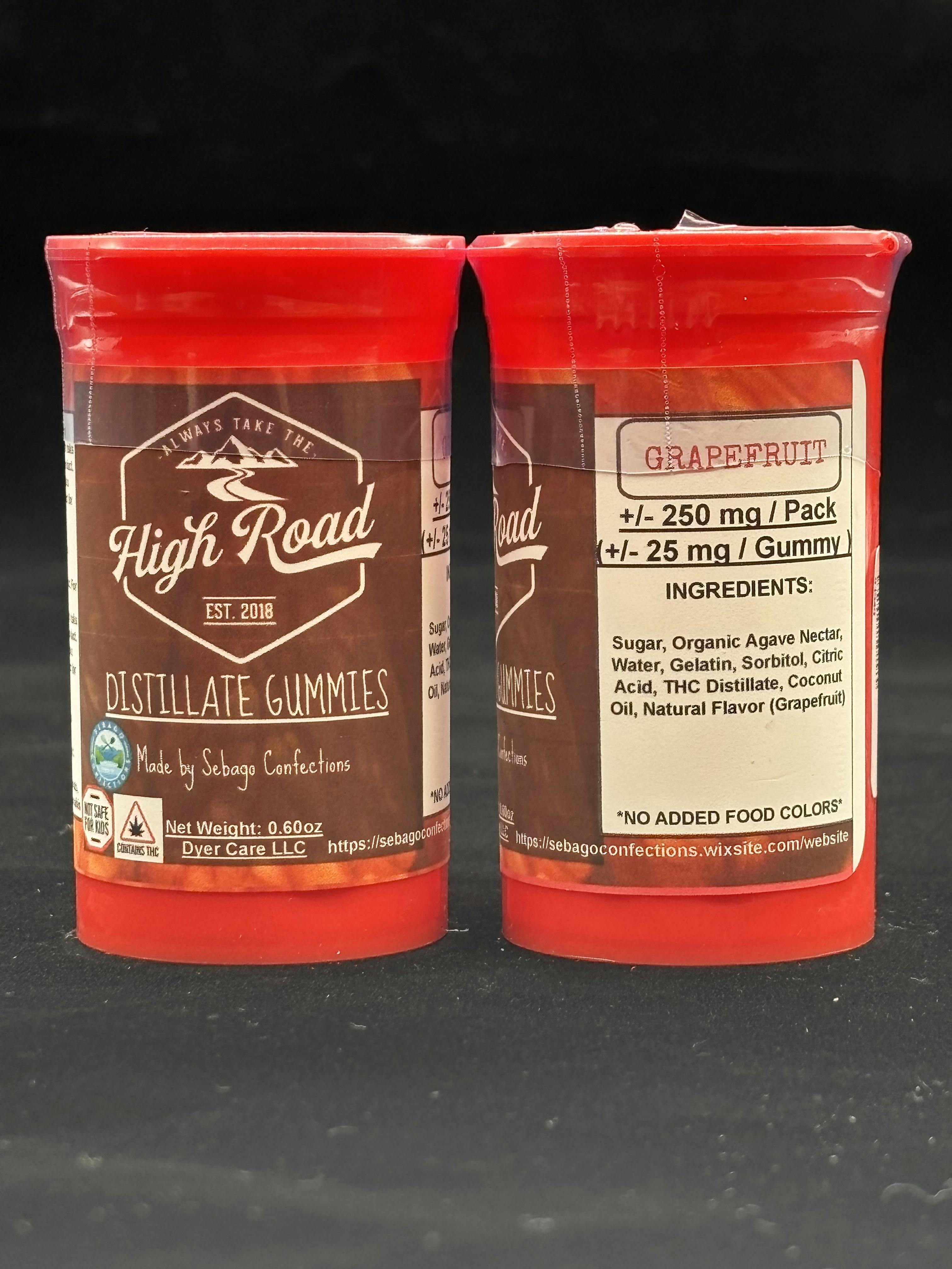 High Road : Grapefruit Distillate Gummies | Gummies | 10pk | 10mg/ea