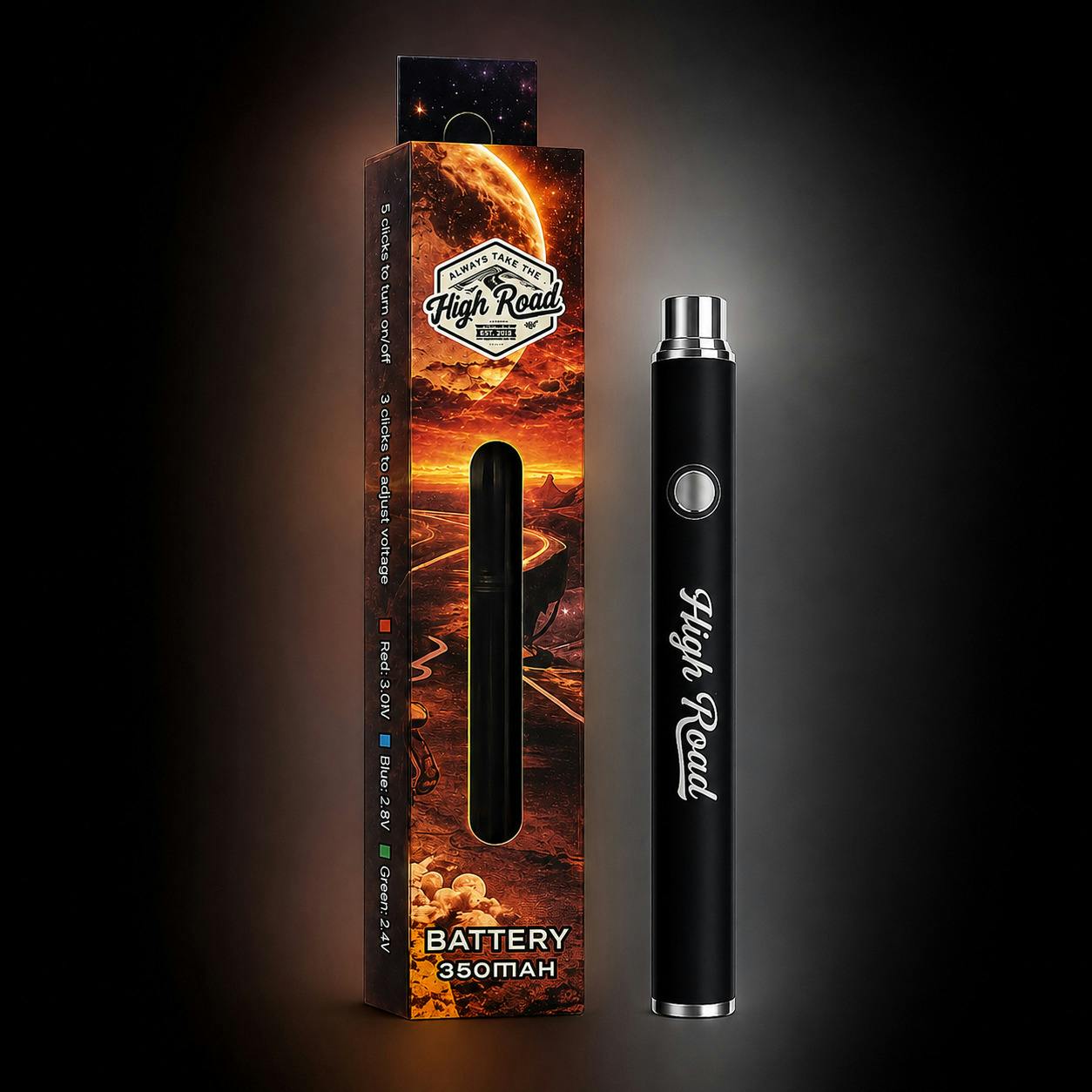 High Road : 510 Thread Vape Battery at High Road Gray (Medical)