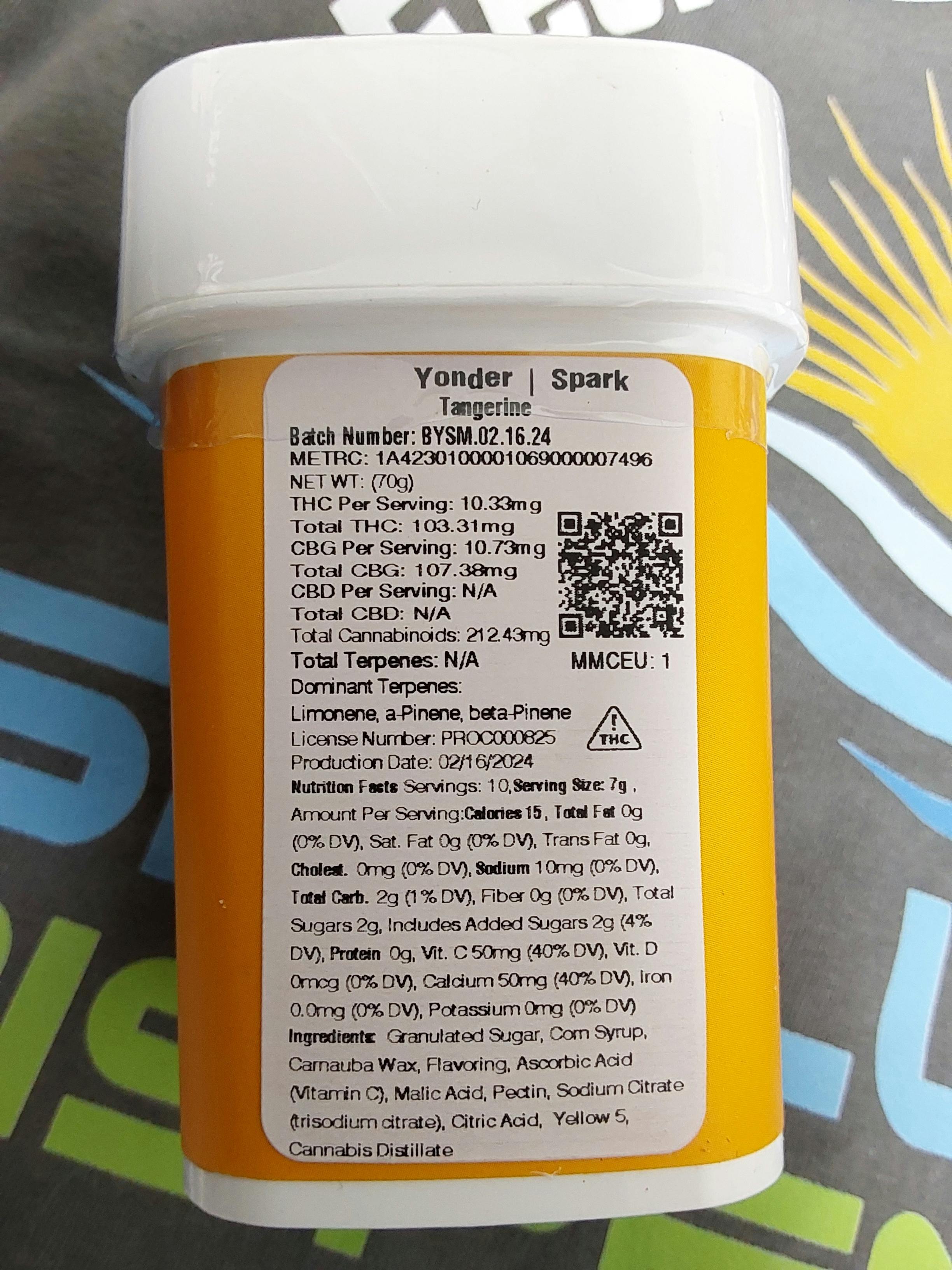 100mg | Spark Tangerine | Yonder