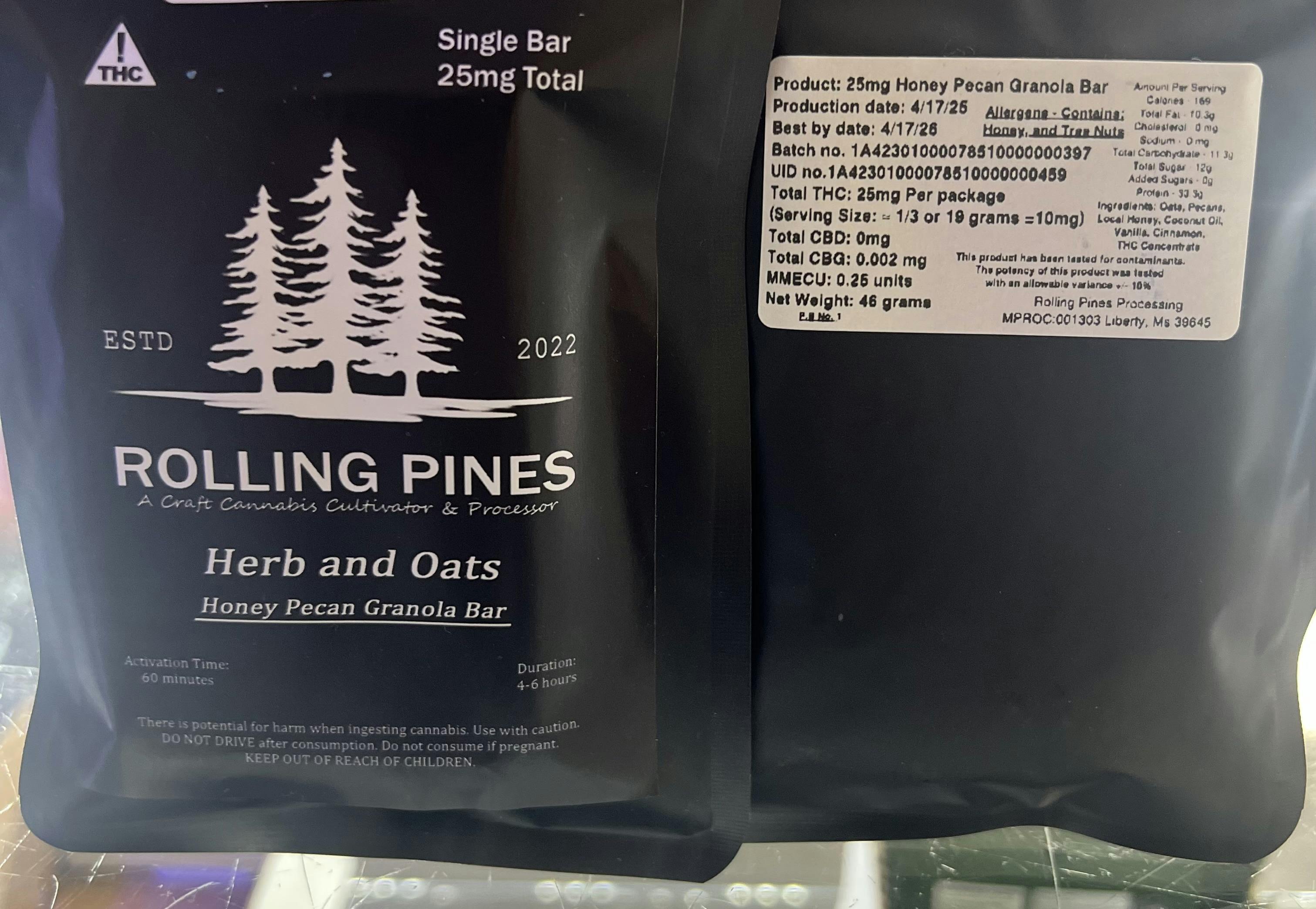 25mg | Honey Pecan Granola | Rolling Pines at Spillway Dispensary
