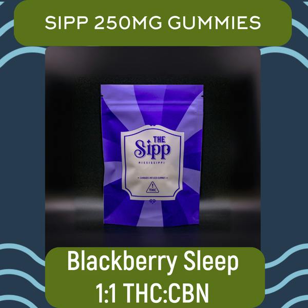 250mg | Blackberry Hybrid Gummies 1:1 CBN | The Sipp