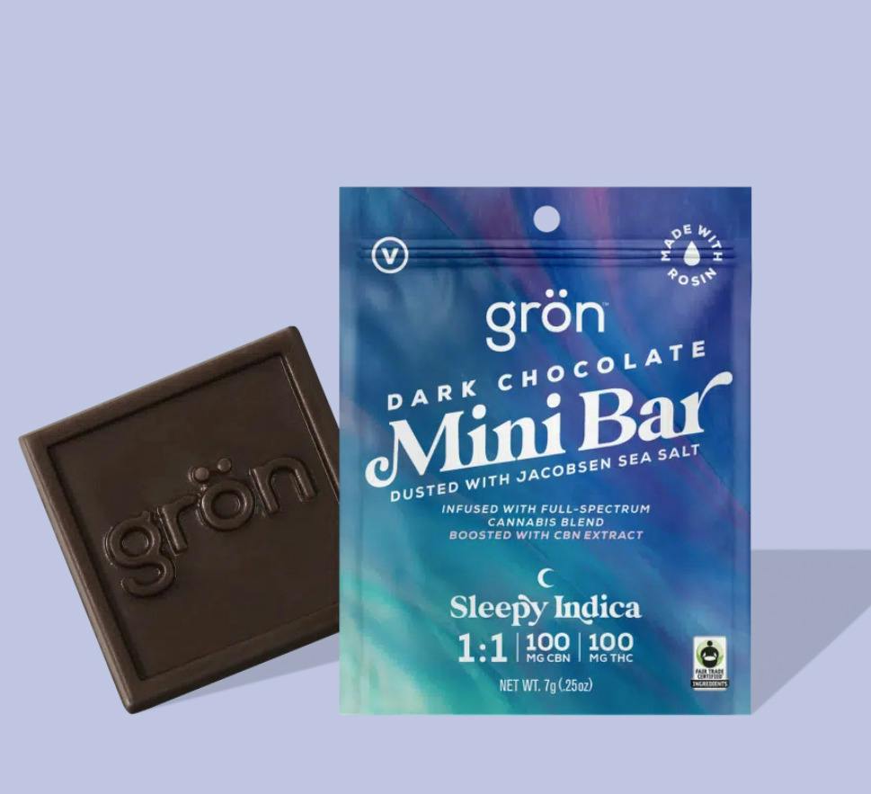 Gron | Dark Chocolate Sleepy (I) | THC Mini Bar (100mg) at Windy Hill Wellness Cannabis Weed Dispensary - Glens Falls