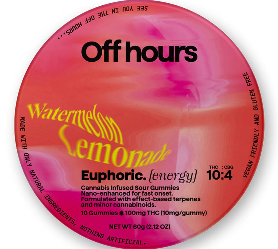 Off Hours | Watermelon Lemonade (S) Euphoric | 10 Pack Gummies (100mg)