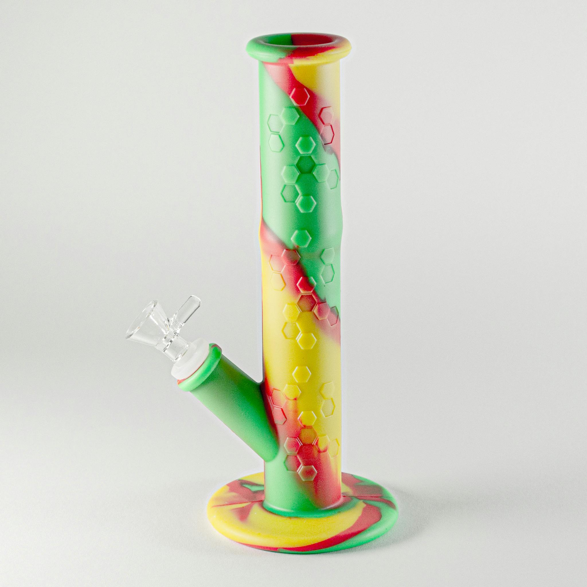 Bamboo Blaze - Silicone 10 Inch Honeycomb Bong - Pattern/Assorted
