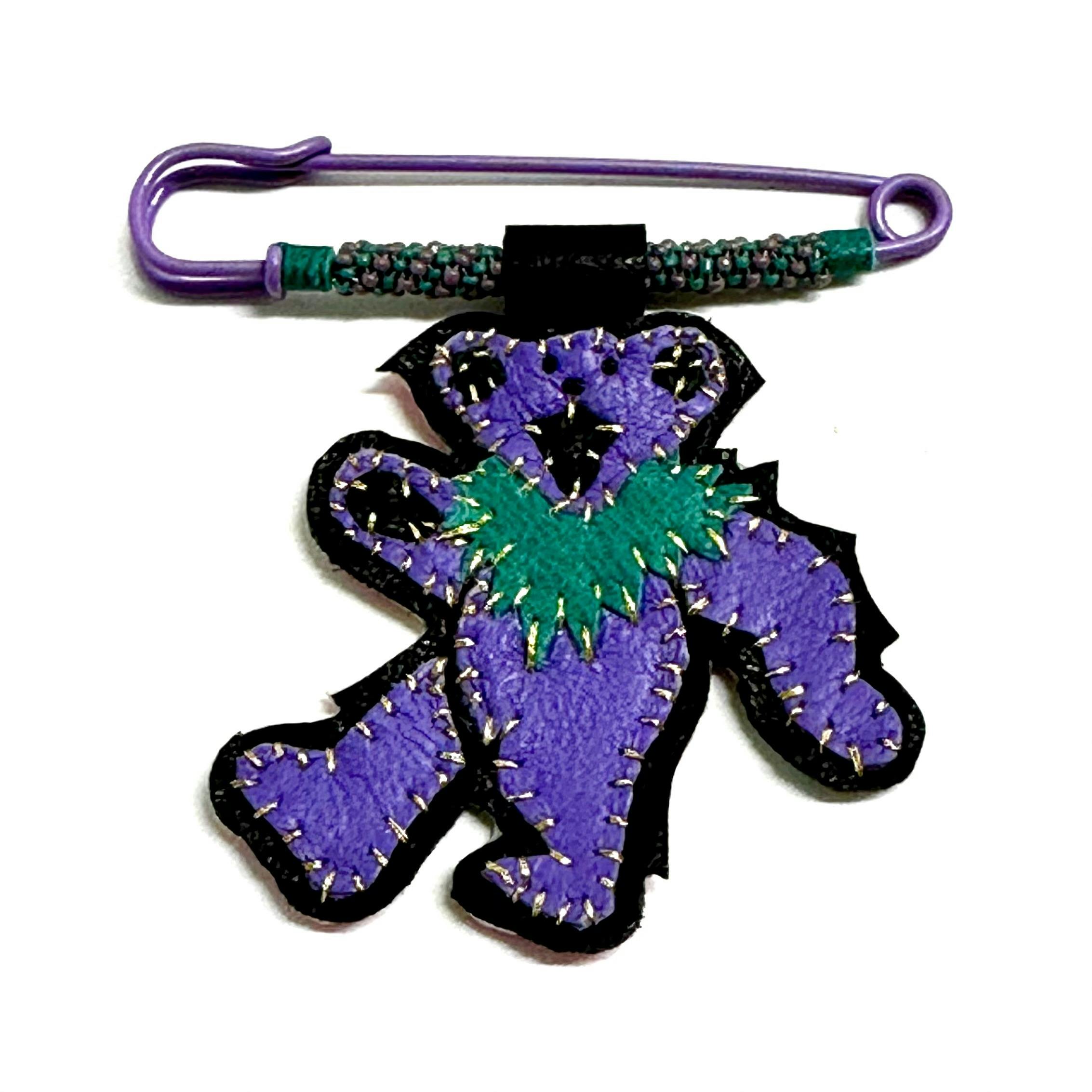 Dancing Bear Pin by Robin Mollicone (Purple/Teal)