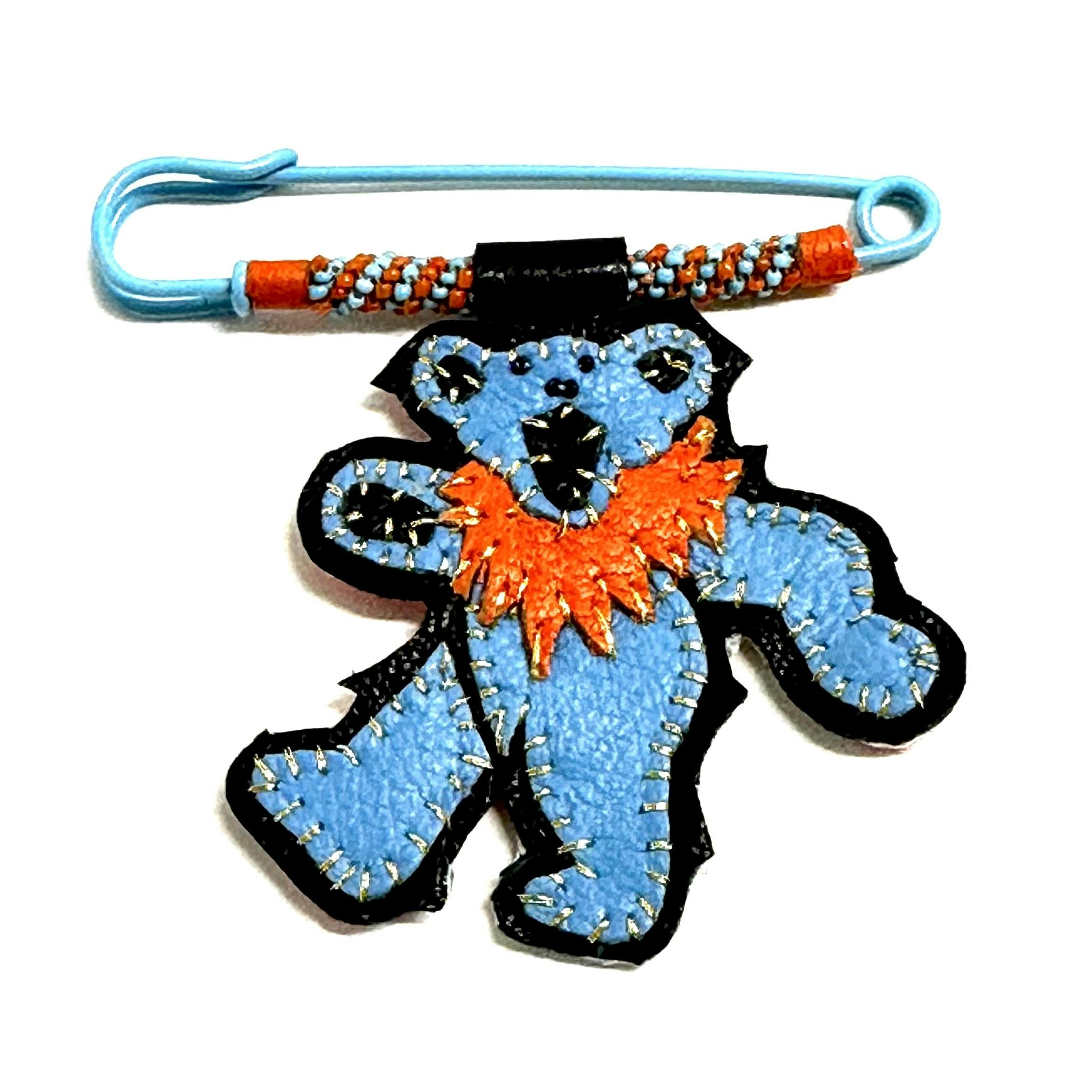 Dancing Bear Pin by Robin Mollicone (Blue/Orange)