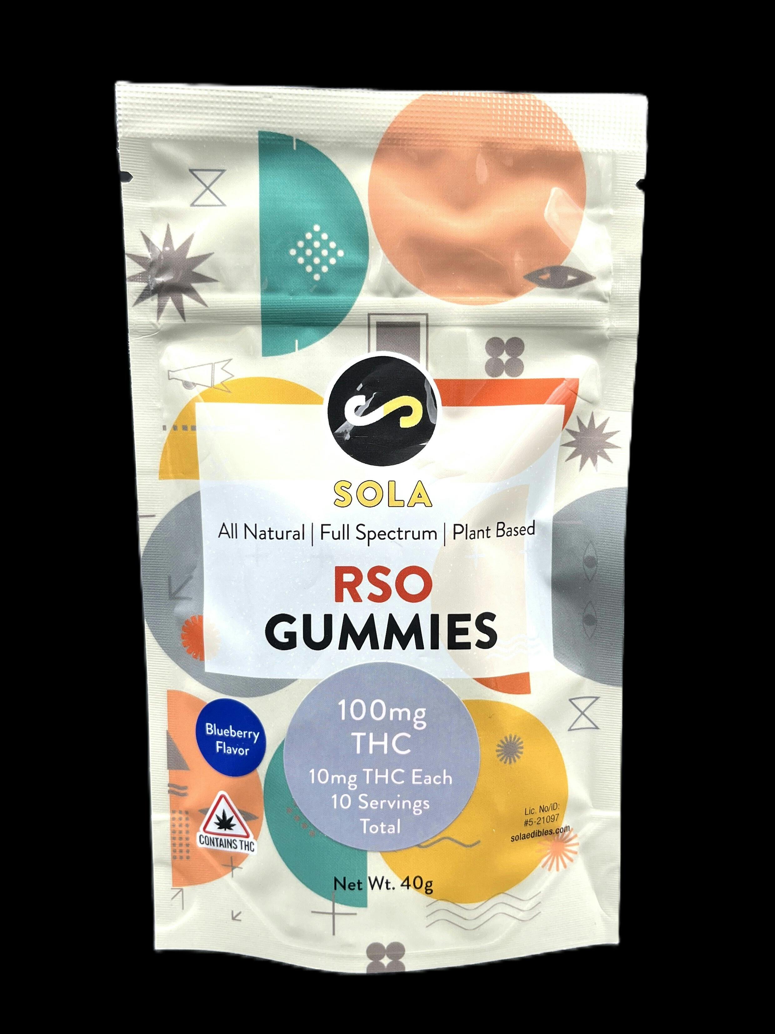 Sola Edibles - RSO Gummies (Blueberry)