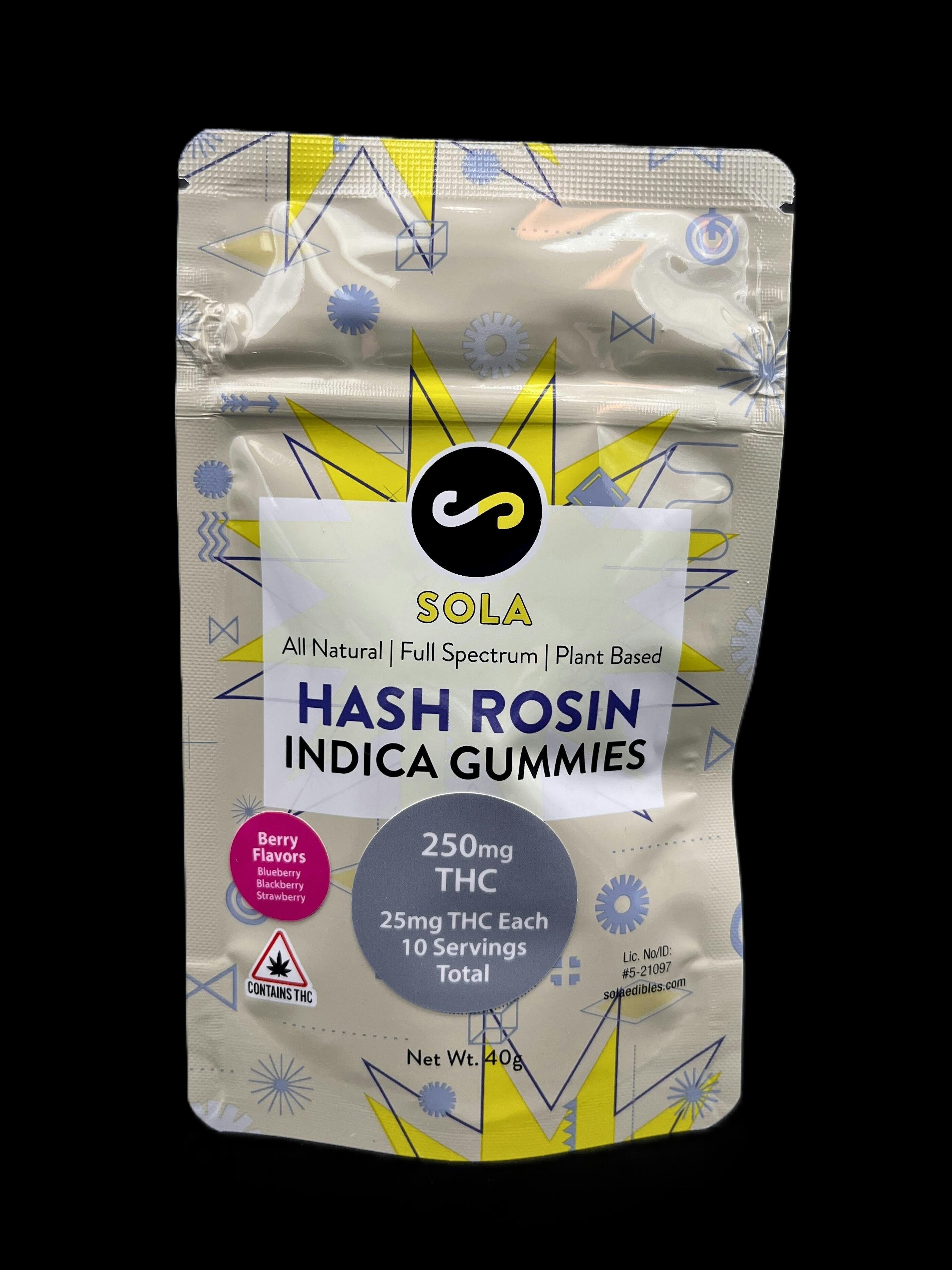 Sola Edibles - Indica Hash Rosin Gummies (Berry)