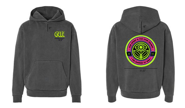 Gele Logo Hoodie (Dark Gray/Green) - XL