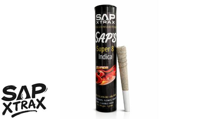 Sap Xtrax - Super 8 - 1.3g Bubble Hash/Rosin Infused Preroll