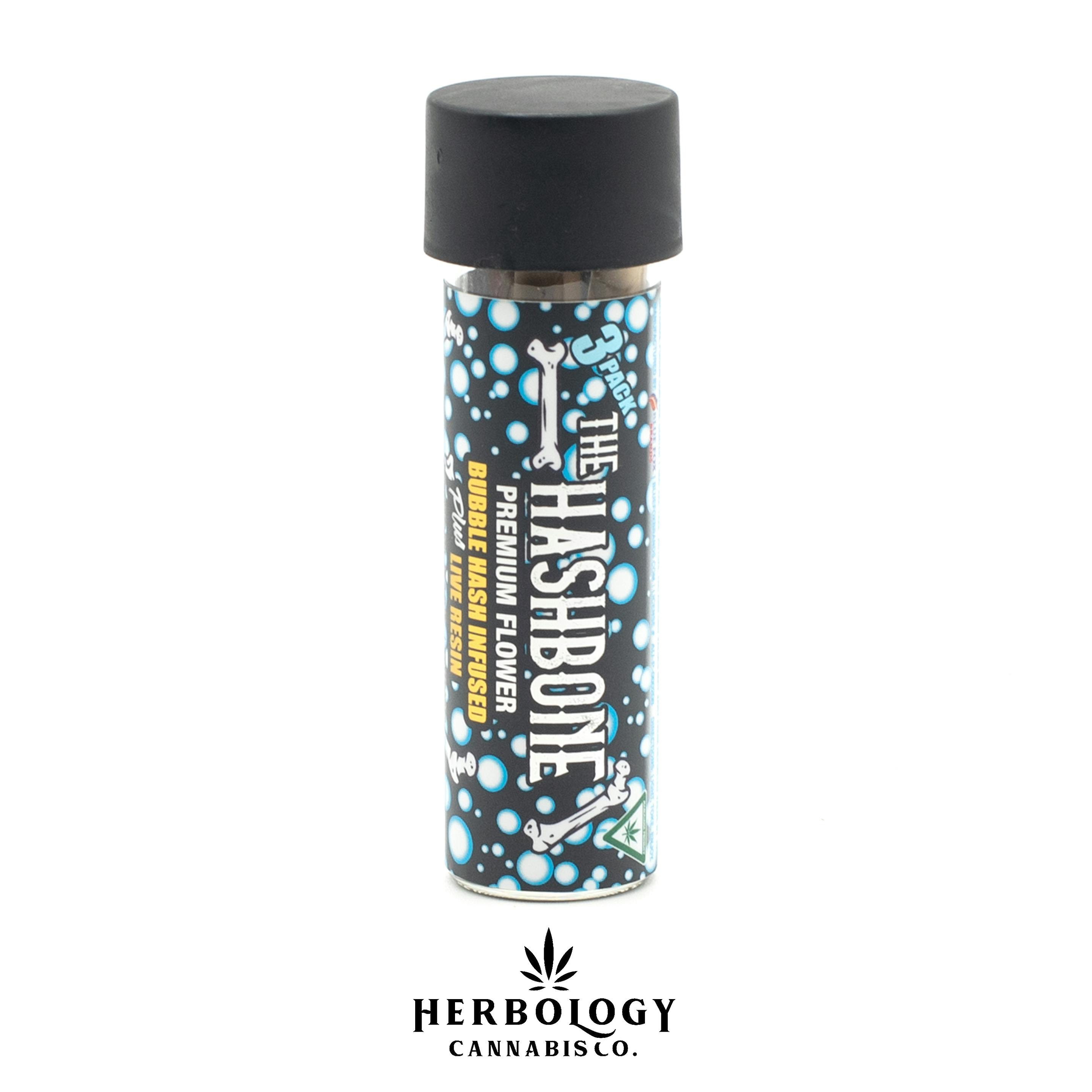 The HashBone | Hash Infused Pre-Roll 3 Pack | Afghani Hash | 1g x 3