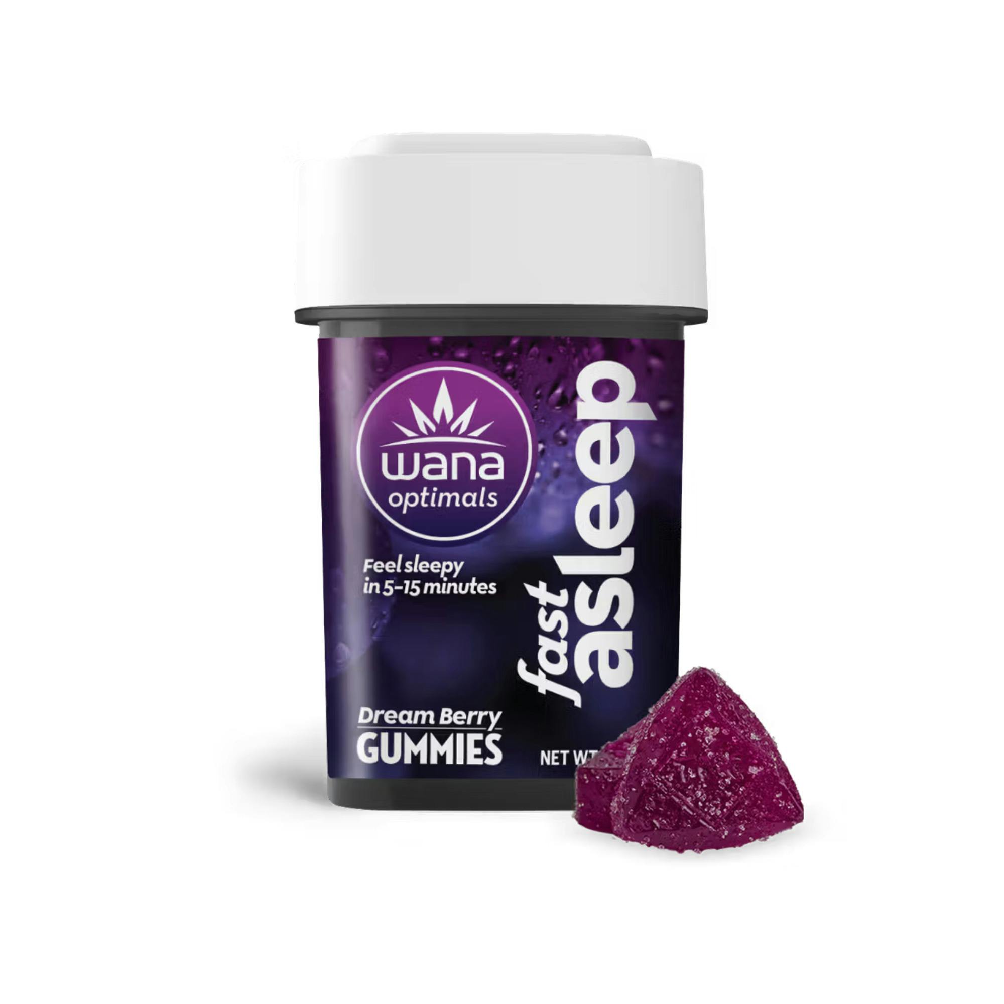 Wana Optimal | Gummy | Fast Asleep Dream Berry | 100mg CBD : 20mg CBN : 20mg CBG : 20mg THC