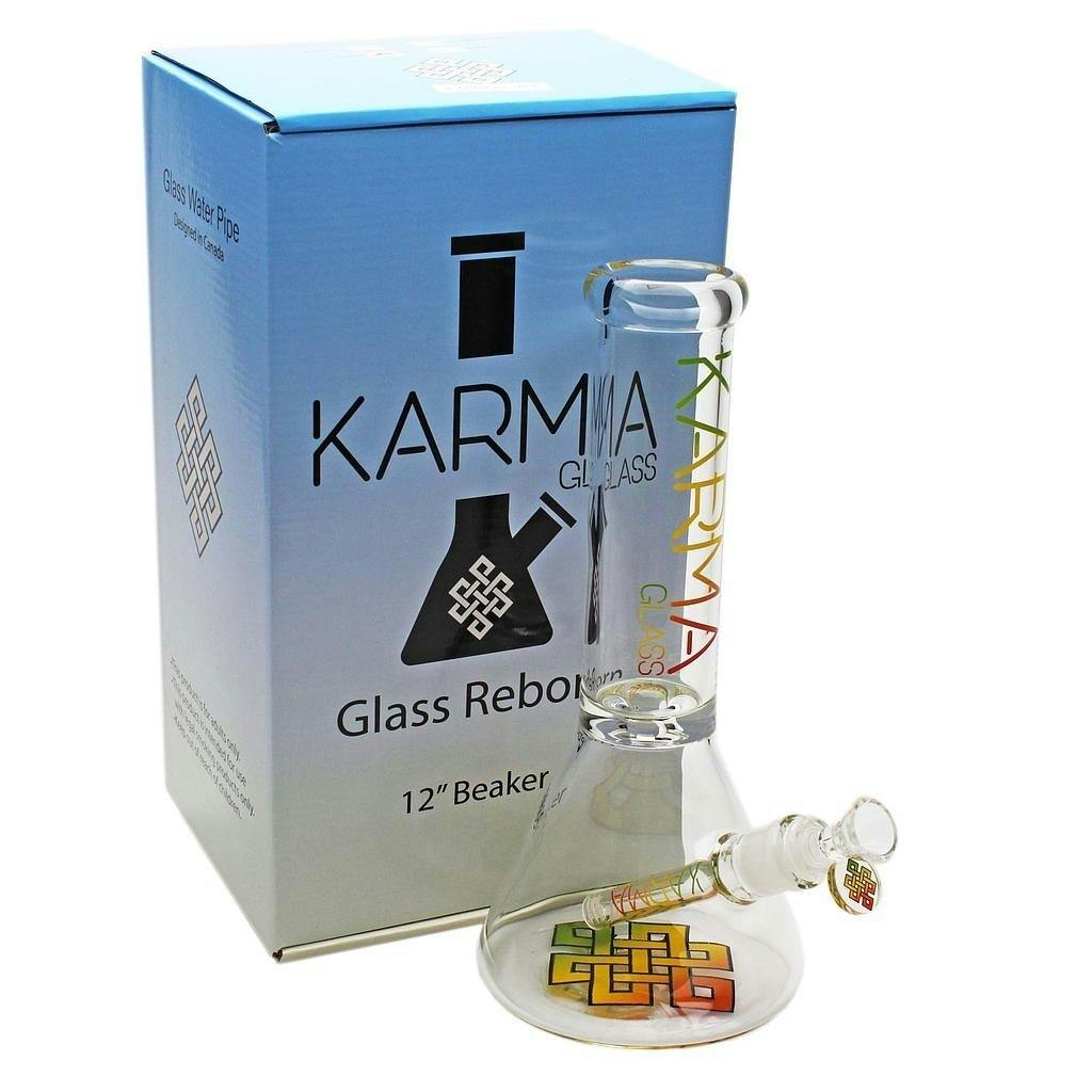 Karma - Glass Beaker 12" - Rasta