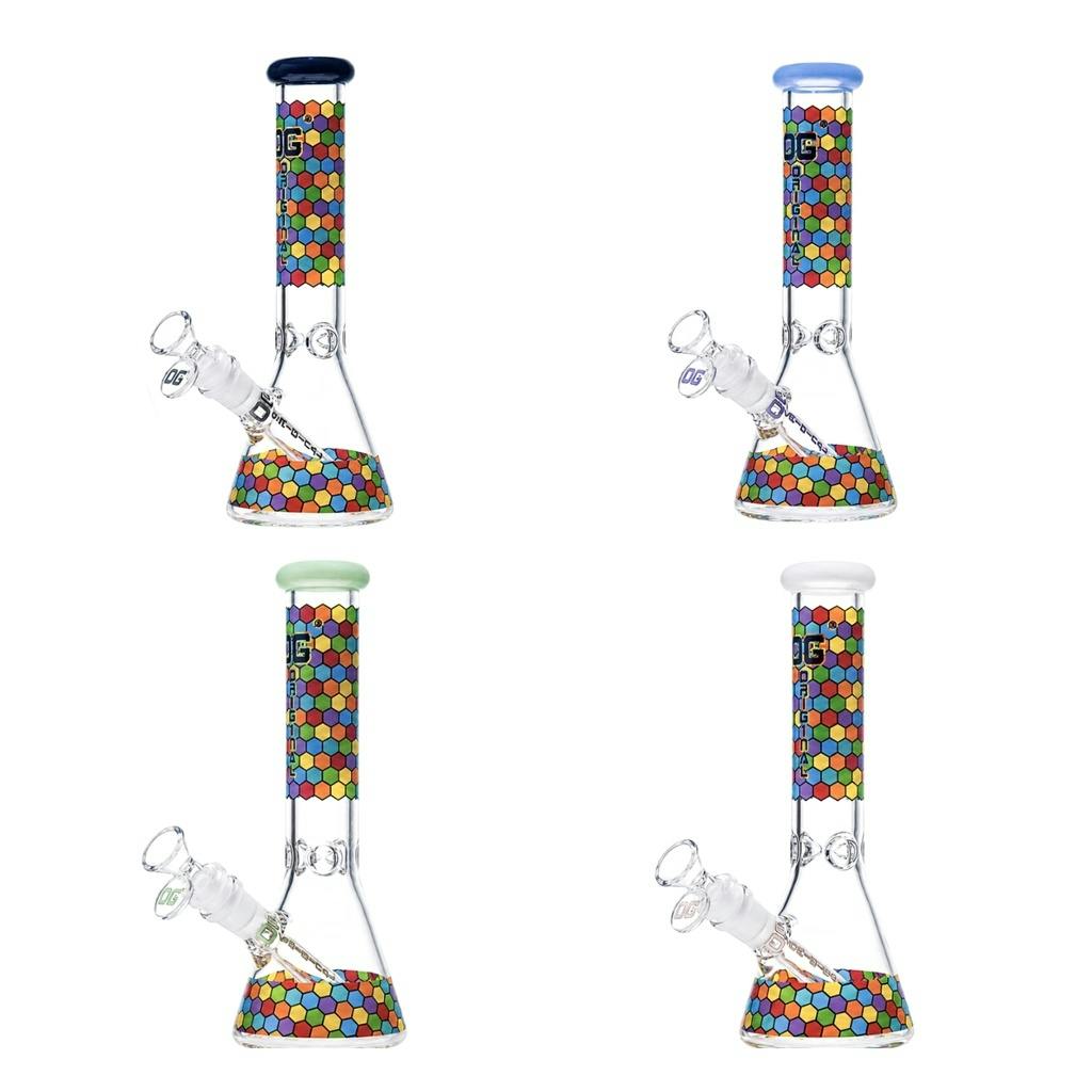OG - Honeycomb Mosaic Glass Bong 5mm - 10"