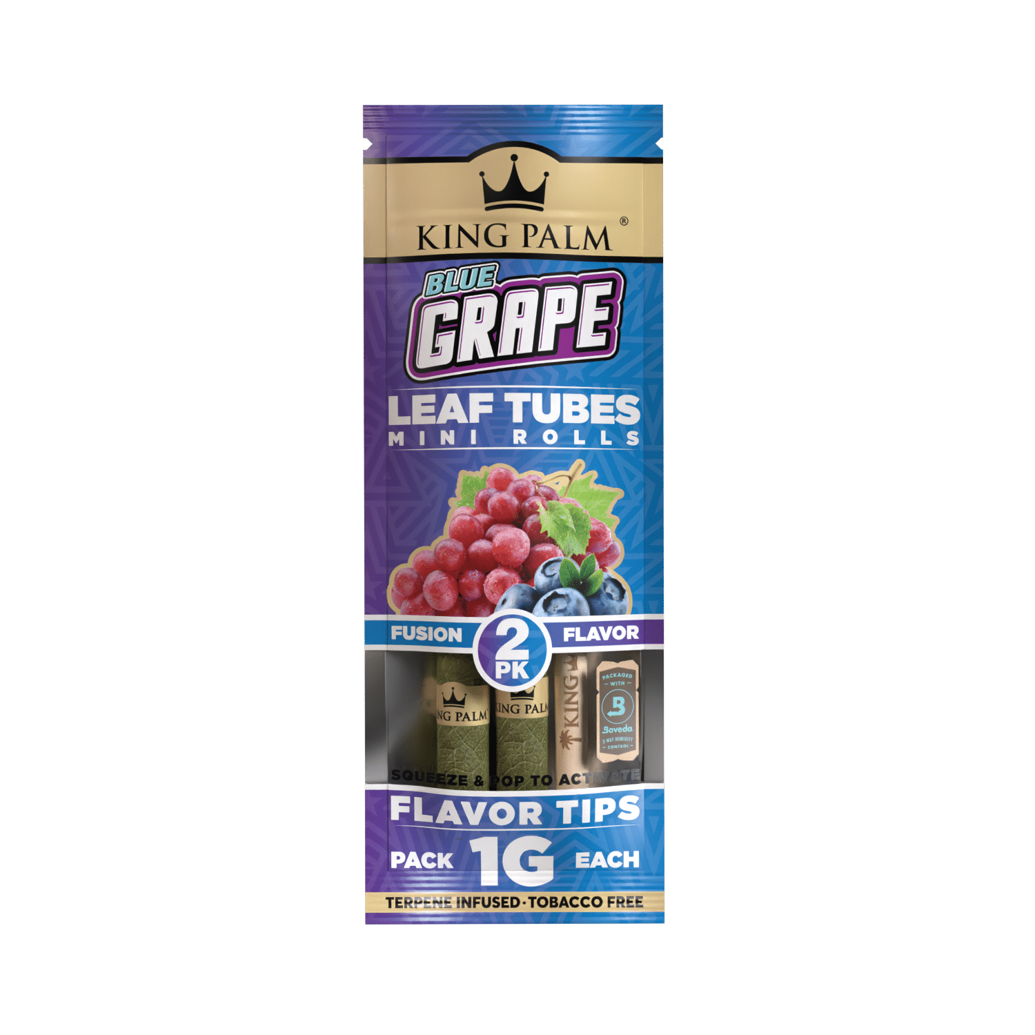 King Palm - Mini Pre Roll Pouch Blue Grape 2 Pack