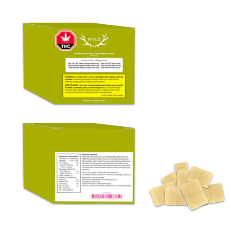 Wyld - Pear THC:CBG 1:1 Gummies 10x4g >H