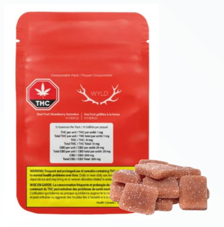 Wyld - Strawberry THC:CBD 1:20 Gummies 10x4g >H