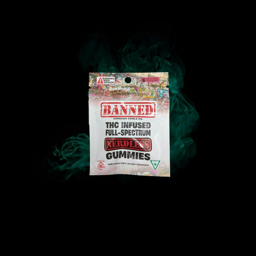 200mg| Banned - Single Nerdless Gummy - Watermelon
