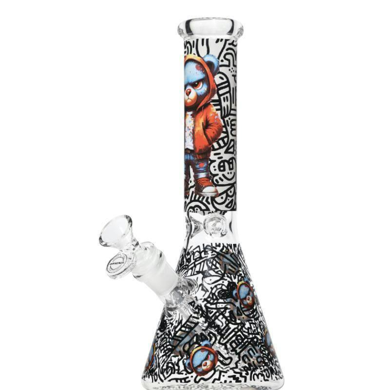10" 5mm Arsenal Street Bear Beaker (Design 3)