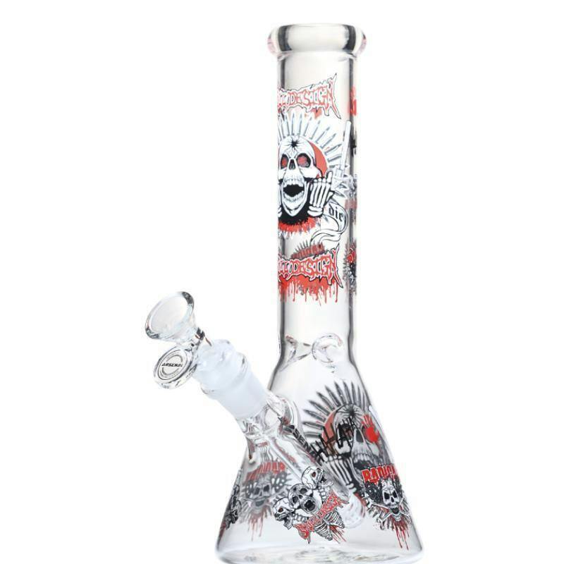 10" 5mm Arsenal Rebel Skull Beaker (Design 4)