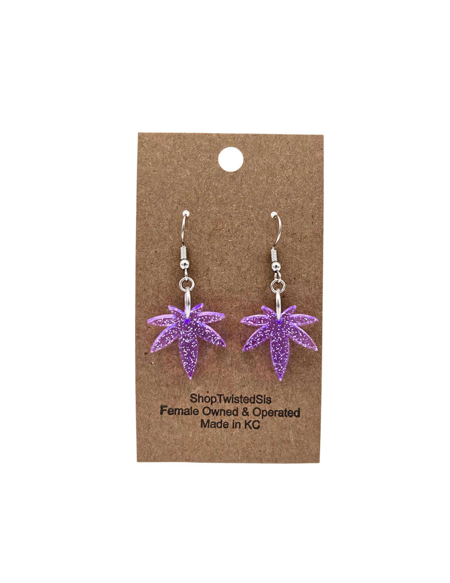Small Buds | Dangle Earrings Purple