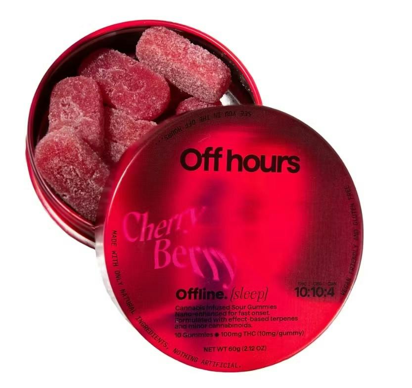 Off Hours | Edibles | Offline - Cherry Berry (Hybrid) | 10:10:4 THC:CBD:CBN | 10mg x 10ct