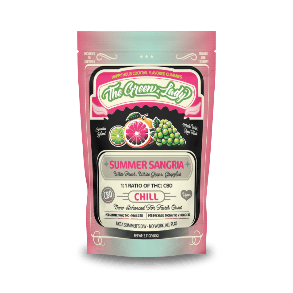 The Green Lady | Edibles | Chill-Summer Sangria | 1:1 THC:CBD | 10mg x 10ct