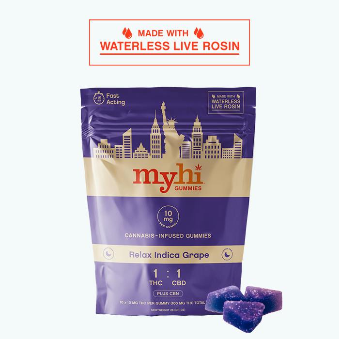 MyHi | Infused Edible | Grape | 1:1 THC:CBD | 10ct