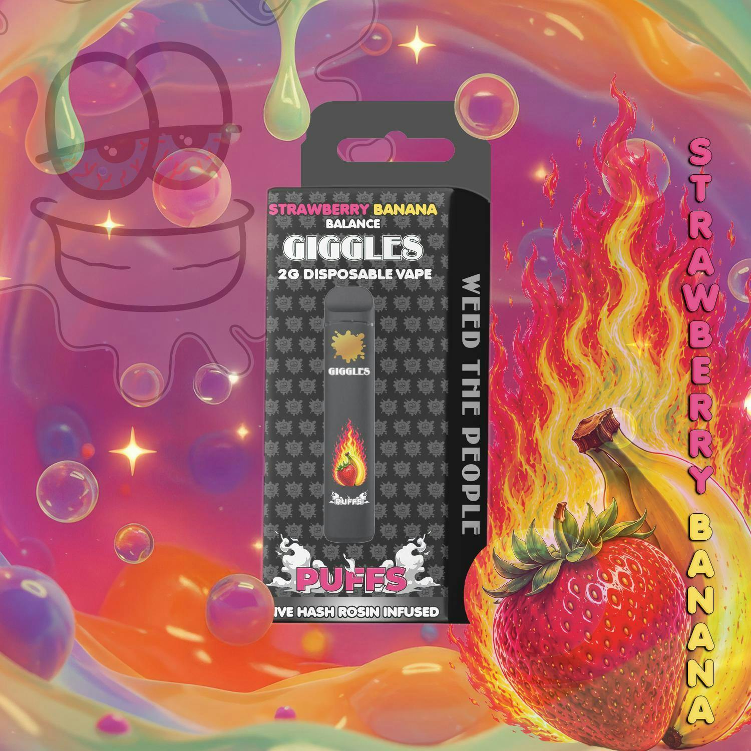 Puffs - Hash Rosin Infused Disposable 2g - Strawberry Banana - Balance