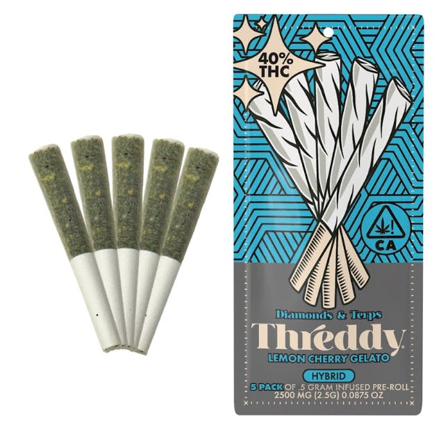 lemon cherry gelato: Lemon Cherry Gelato Infused Joints - 2.5 g - 5 Pack