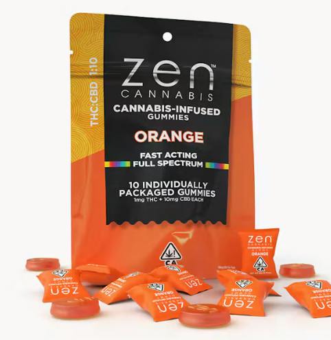 Orange 1:10 THC:CBD 10-Pack Gummies