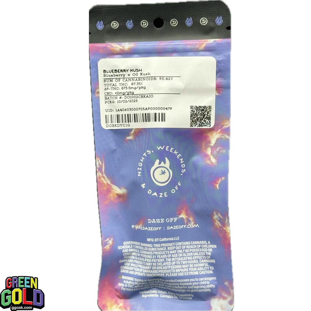 DAZE OFF EXOTIC BLUEBERRY KUSH 1g