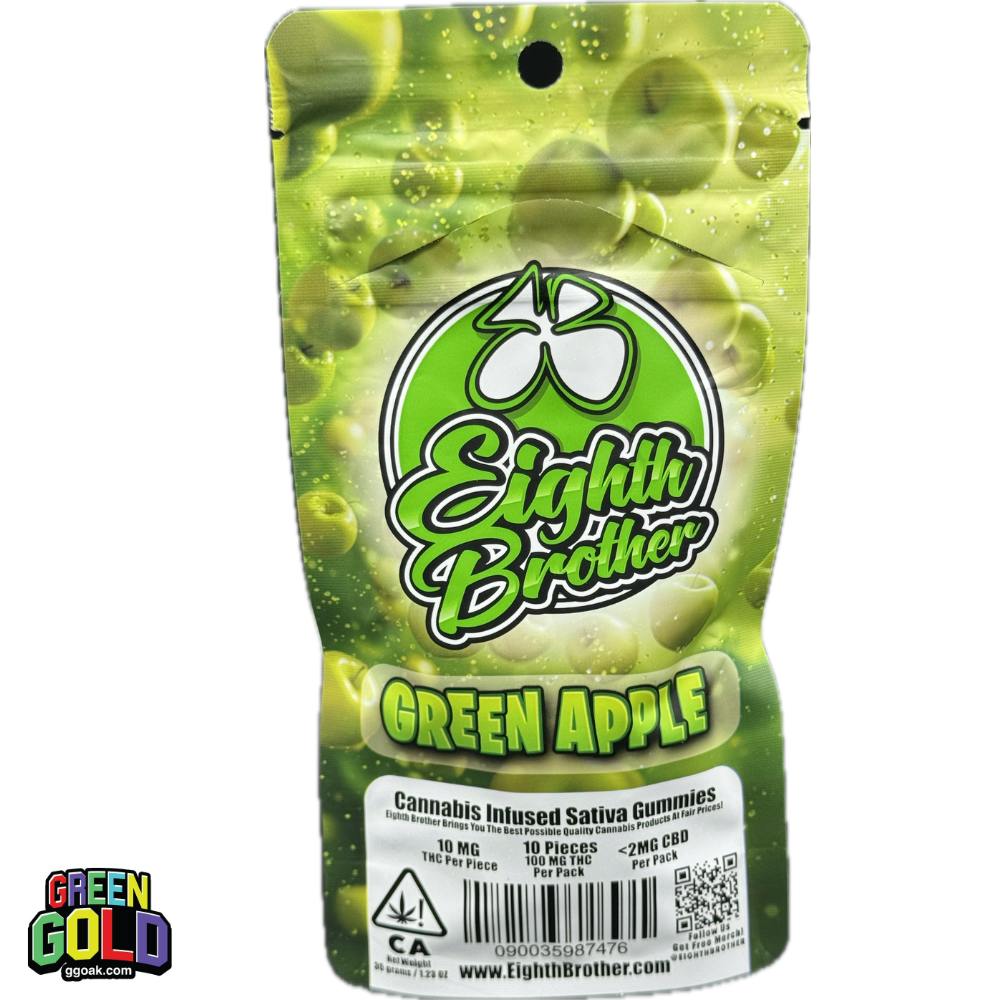 EIGHTH BROTHERS GREEN APPLE 🍏 (GUMMIES) Gummies 100mg
