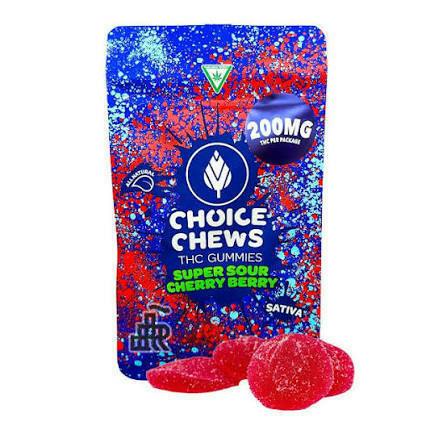 Choice - Super Sour Cherry Berry - 200mg Gummies