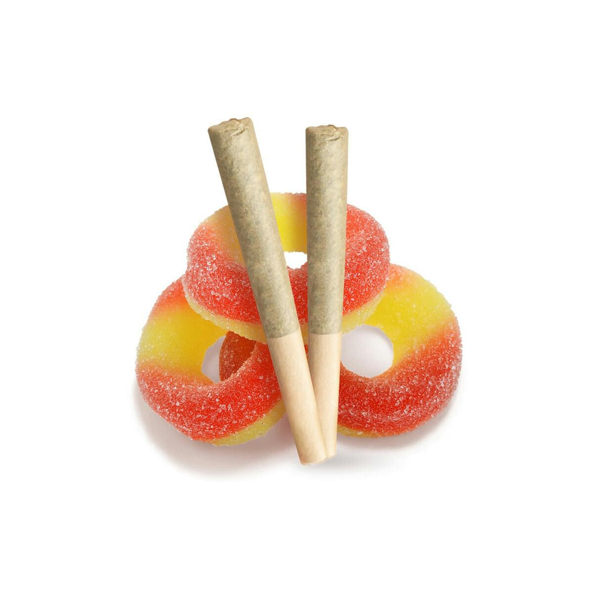 0.5g 2pk float Flavor Infused Distillate Preroll - Peachberry Pear (I) at Hidden Wonders Dispensary