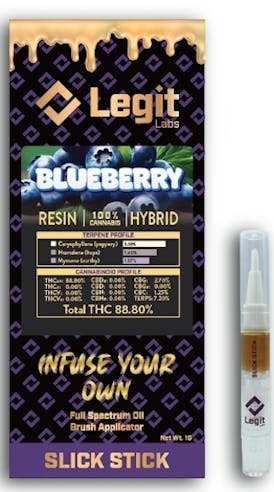 Legit Labs - Blueberry Resin Oil Brush Slick Stick 1g (Hybrid)