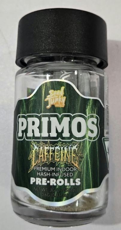 Seed Junky Primos - Caffeine Bubble Hash Infused Pre-Rolls .6g X 5pk (Sativa)