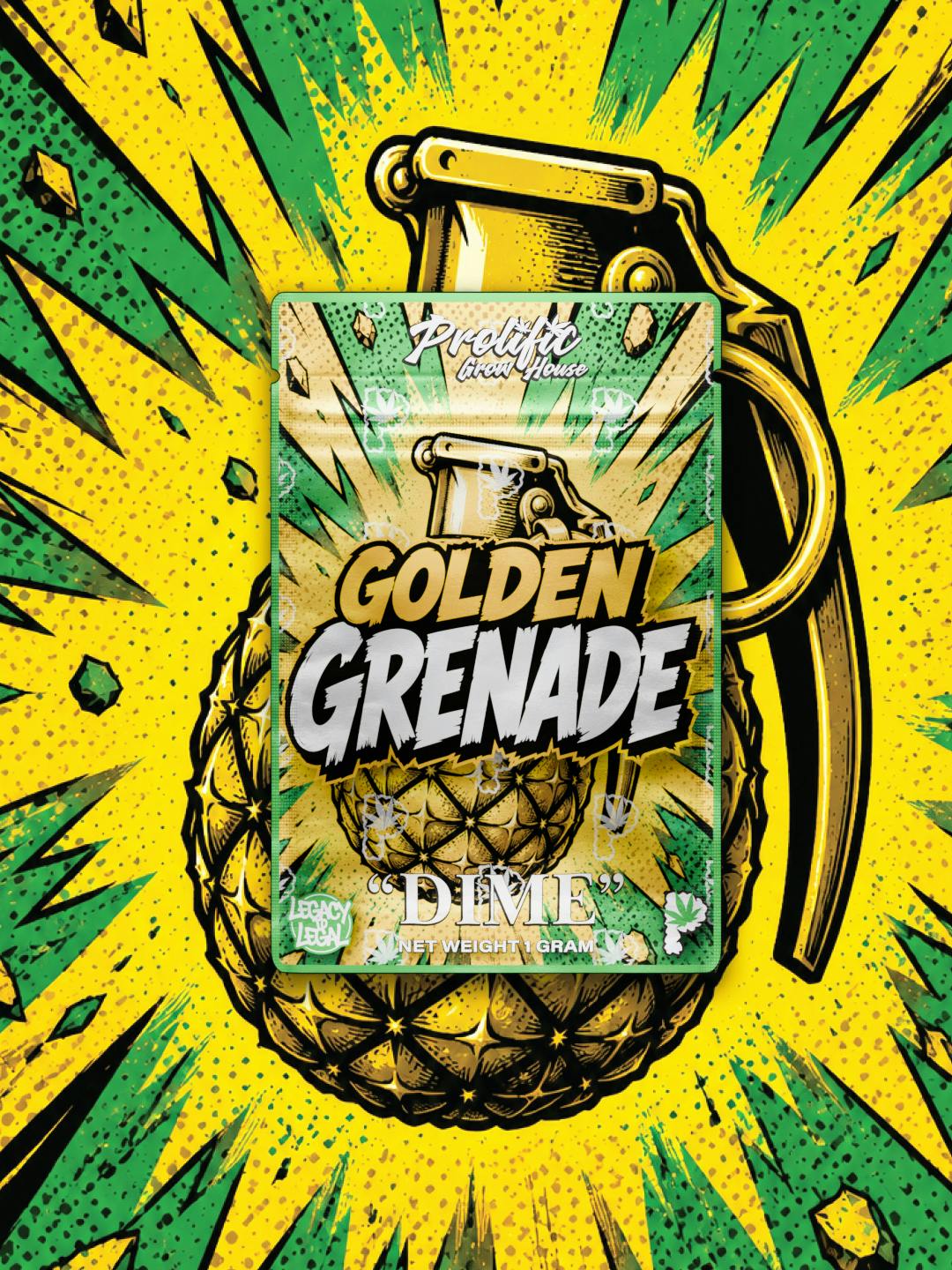 Prolific | Golden Grenade | 1g Dime Bag at Treeotics