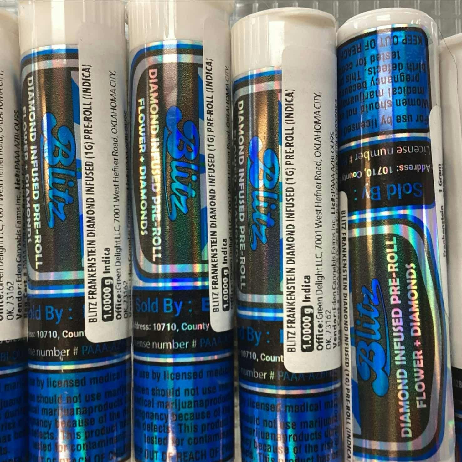 BLITZ FRANKENSTEIN DIAMOND INFUSED (1G) PRE-ROLL (INDICA)