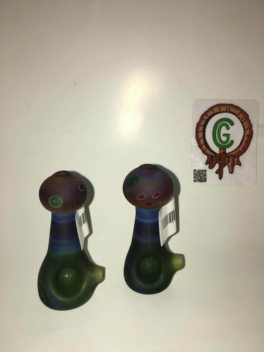 Chad G Glass: Blue Mushroom Flower Spoon