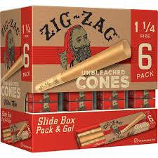 Zig Zag Cones Unbleached 1 1/4 6 pack