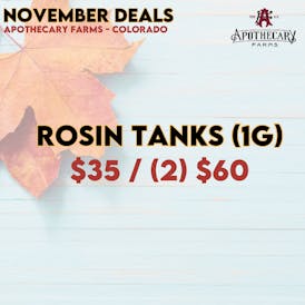 *November Deals* Rosin Tanks 1g $35, 2 $60