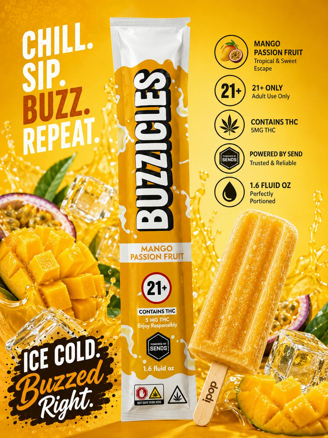 BUZZICLE | MANGO PASSION FRUIT | 50ML - 5 mg at Gas & Grass Cannabis Recreational Dispensary