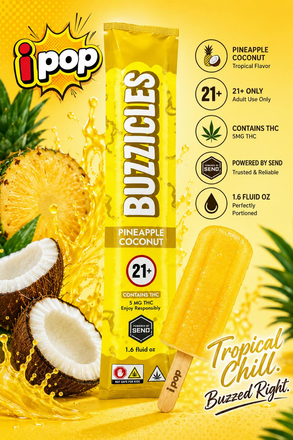 BUZZICLE | PINEAPPLE COCONUT | 50ML - 5 mg at Gas & Grass Cannabis Recreational Dispensary