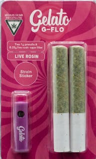 Gelato - Rosin .25g G-Flo Tip - 1g Pre-roll 2pk - Galactic Pop - Indica