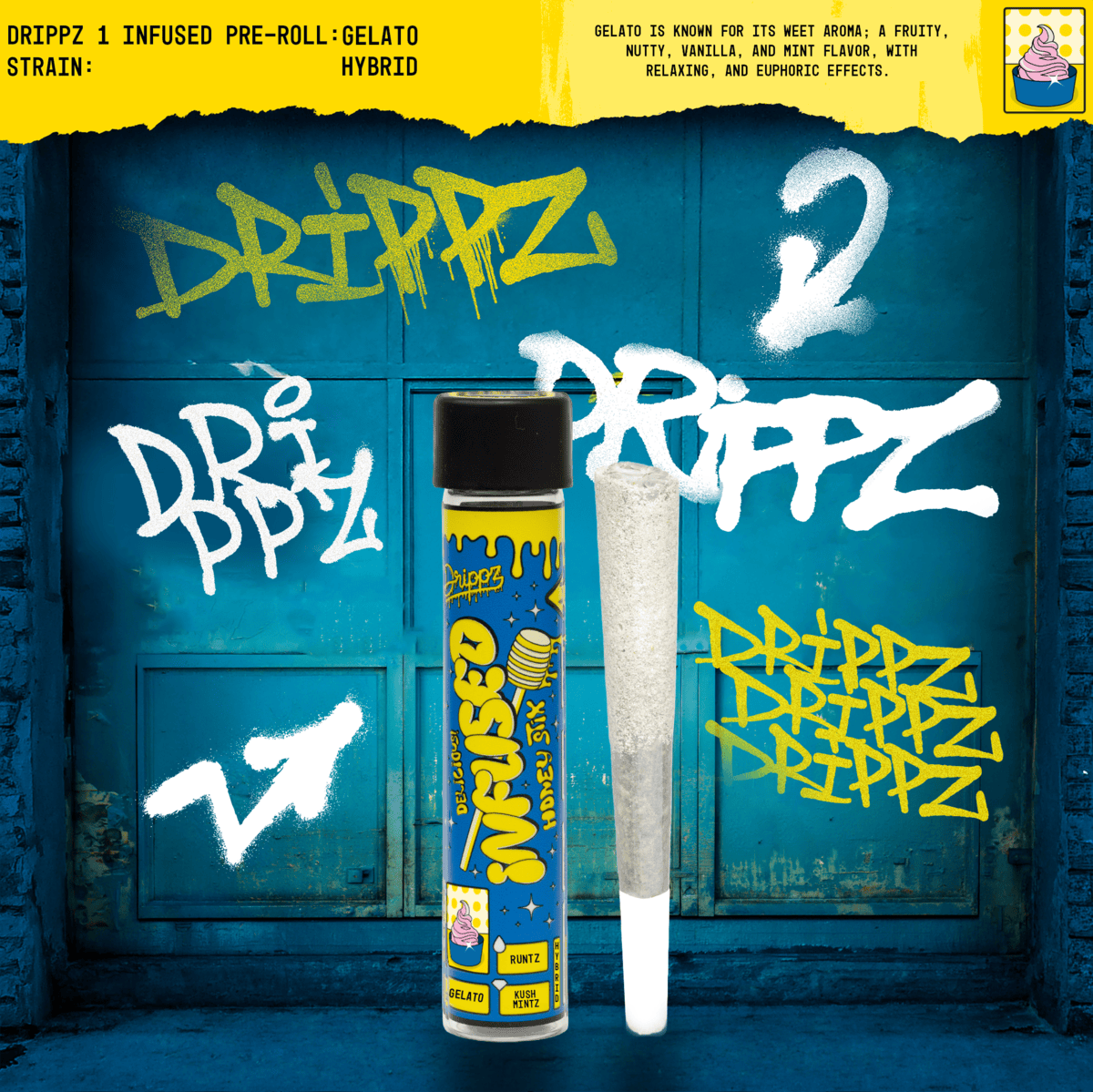 GELATO HYBRID DRIPPZ HONEY STIX INFUSED PRE-ROLL - 1.5 g