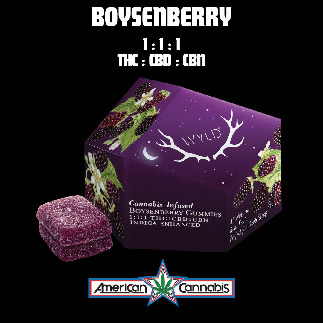 [Edible] WYLD Boysenberry 1:1:1 100mg THC CBD CBN [Indica]